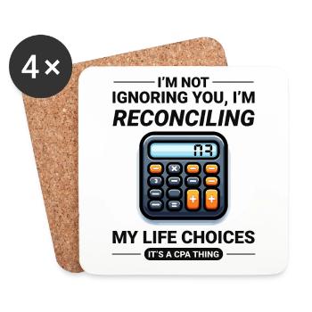 Accountant Accounting Bookkeeping Finance Funny - Coasters (set of 4) - white - Front