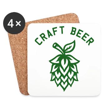 Bière artisanale Houblon Brasseur de bière - Dessous de verre (lot de 4) - blanc - Devant