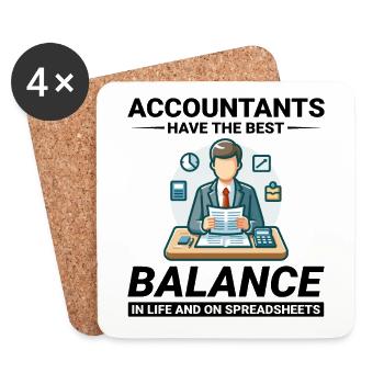Accountant Accounting Bookkeeping Finance Funny - Coasters (set of 4) - white - Front