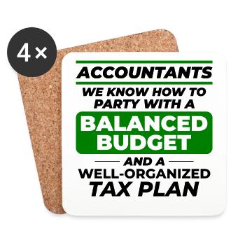 Accountant Accounting Bookkeeping Finance Funny - Coasters (set of 4) - white - Front