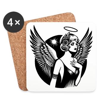 Ange Ange Gardien - Dessous de verre (lot de 4) - blanc - Devant
