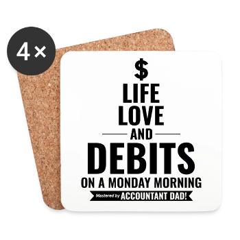 Number Cruncher Dad: Hilarious Accountant Father - Coasters (set of 4) - white - Front