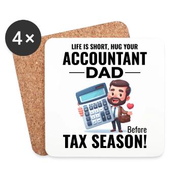 Accountant Dad Accounting Finance Financial Funny - Coasters (set of 4) - white - Front