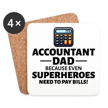 Accountant Dad Accounting Finance Financial Funny - Coasters (set of 4) - white - Front