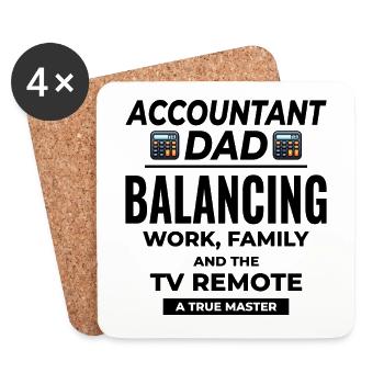 Accountant Dad Accounting Finance Financial Funny - Coasters (set of 4) - white - Front