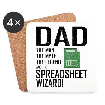 Accountant Dad Accounting Finance Financial Funny - Coasters (set of 4) - white - Front