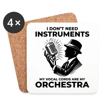Beatboxing Culture Orchestre Humour musical Beatbox - Dessous de verre (lot de 4) - blanc - Devant
