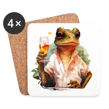 Cooler Frosch Frösche Lustige Tiere - Untersetzer (4er-Set) - Weiß - Vorne
