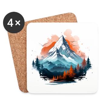 Berglandschaft Berge Berg Natur Wandern - Untersetzer (4er-Set) - Weiß - Vorne