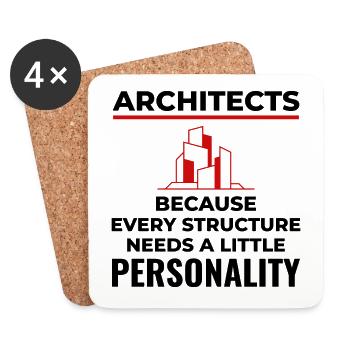 Architects: Every Structure Needs Personality! 🏰 - Coasters (set of 4) - white - Front