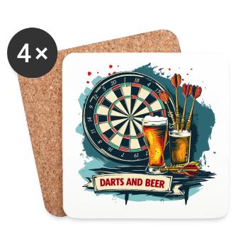 Darts And Beer Dart Sayings Sports - Coasters (set of 4) - white - Front