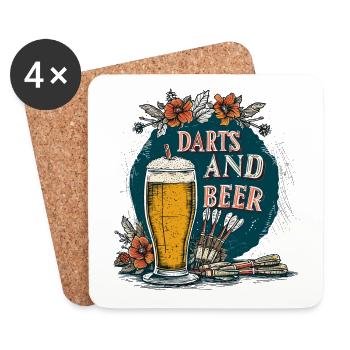 Darts And Beer Dart Sayings Sports - Coasters (set of 4) - white - Front
