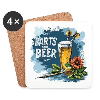 Darts And Beer Dart Sayings Sports - Coasters (set of 4) - white - Front