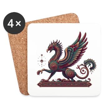 Mystic Guardian Griffin - Coasters (set of 4) - white - Front