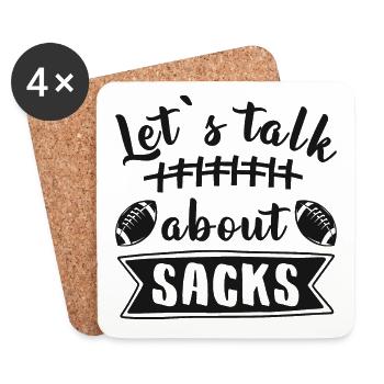 Let's Talk About Sacks Funny Football Saying - Coasters (set of 4) - white - Front