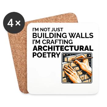 Architectural Poetry: The Art of Bricklayer Wit - Coasters (set of 4) - white - Front
