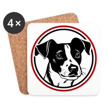 Jack Russel Terrier Hund Kopf - Untersetzer (4er-Set) - Weiß - Vorne