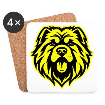 Chow Chow Hund Kopf - Untersetzer (4er-Set) - Weiß - Vorne