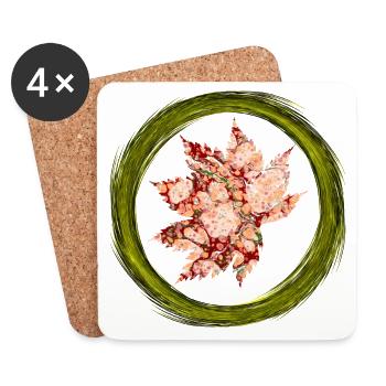 herbst blatt e 214 - Untersetzer (4er-Set) - Weiß - Vorne