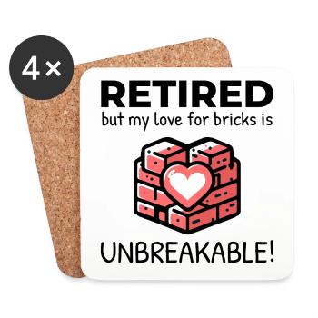 Unbreakable Brick Love: Maurer im Ruhestand - Untersetzer (4er-Set) - Weiß - Vorne