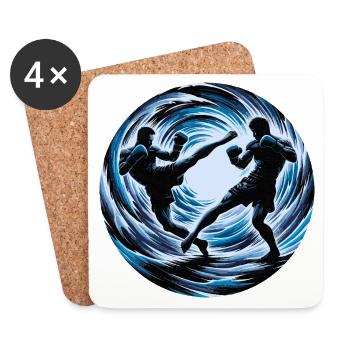 Muay Thai Fighters - Coasters (set of 4) - white - Front