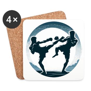 Muay Thai Fight - Coasters (set of 4) - white - Front