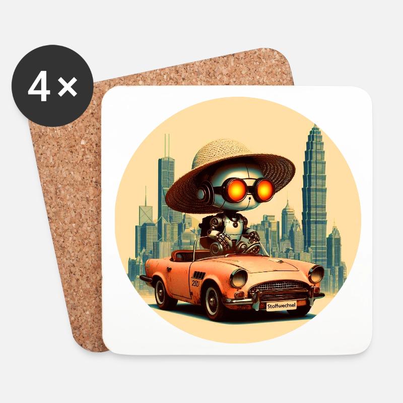 Time Traveler - Untersetzer (4er-Set) - Weiß