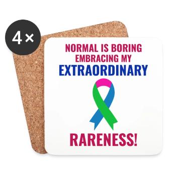 Rare Disease Awareness Embrace Extraordinary - Coasters (set of 4) - white - Front
