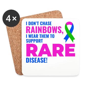 Rainbow Support for Rare Diseases Raise Awareness - Coasters (set of 4) - white - Front
