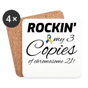 Down-Syndrom-Bewusstsein Rockin' Chromosom 21 - Untersetzer (4er-Set) - Weiß - Vorne