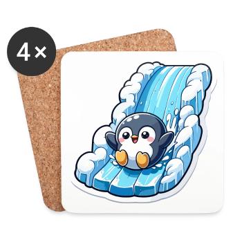 Cute Penguins Little Penguin Penguin Lover - Coasters (set of 4) - white - Front