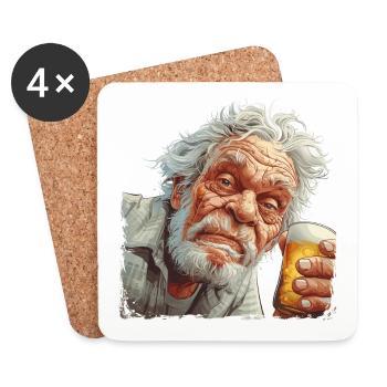 Beer Drinker Outfit Father's Day Men's Night - Coasters (set of 4) - white - Front