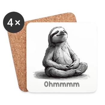 Yoga, Sloth, Relaxation, Chilling, Meditation - Coasters (set of 4) - white - Front