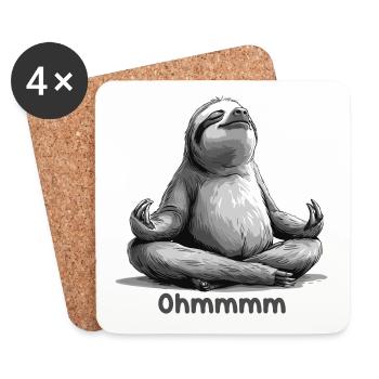 Yoga Faultier Entspannung Chillen Meditation - Untersetzer (4er-Set) - Weiß - Vorne