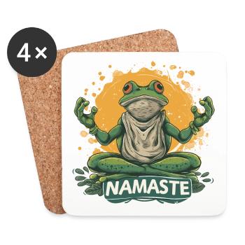 Yoga Frosch Entspannung Chillen Meditation - Untersetzer (4er-Set) - Weiß - Vorne