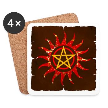 pentagramm in sonne e 232 - Untersetzer (4er-Set) - Weiß - Vorne