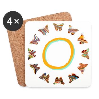 Papillons E 56 O - Dessous de verre (lot de 4) - blanc - Devant