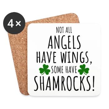 Shamrock Angels: Lustiges irisches Mädchen - Untersetzer (4er-Set) - Weiß - Vorne