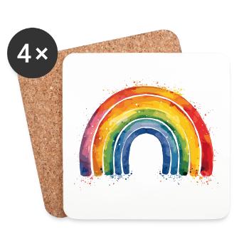 Regenbogen pride - Untersetzer (4er-Set) - Weiß - Vorne