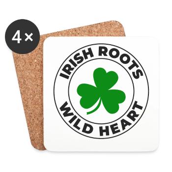 Wild Heart: Funny Irish Girl Design - Coasters (set of 4) - white - Front