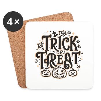 Trick or Treat Süßes oder Saures - Dessous de verre (lot de 4) - blanc - Devant