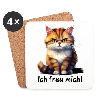I look forward to! ♥ EmotiCatz - Coasters (set of 4) - white - Front