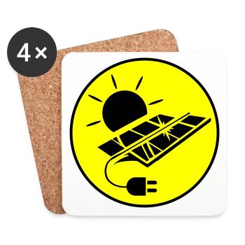 Photovoltaik Anlage Symbol Solar Energie - Untersetzer (4er-Set) - Weiß - Vorne