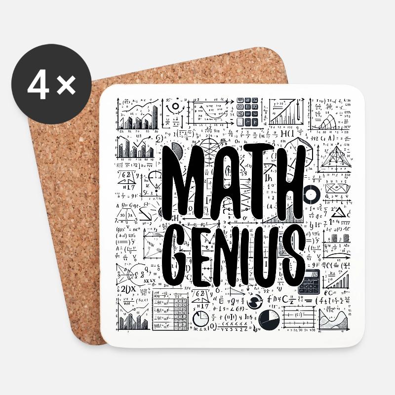 Mathe-Genie Mathematik Genie Mathe Geschenk - Untersetzer (4er-Set) - Weiß