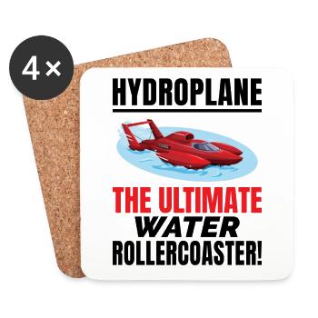 Hydroplane, Boat Racing, Rollercoaster Adventure, - Dessous de verre (lot de 4) - blanc - Devant