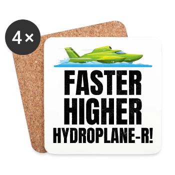 Hydro-Humor: Beschleunigen, Hoch hinaus im Rennsport - Untersetzer (4er-Set) - Weiß - Vorne
