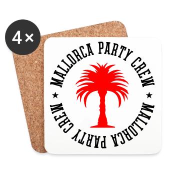 Mallorca Party Crew - Dessous de verre (lot de 4) - blanc - Devant