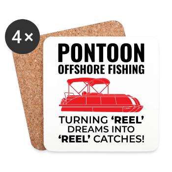 Pontonboot Motorboot Hochseefischen Lustig - Untersetzer (4er-Set) - Weiß - Vorne