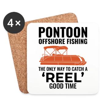 Pontonboot Motorboot Hochseefischen Lustig - Untersetzer (4er-Set) - Weiß - Vorne