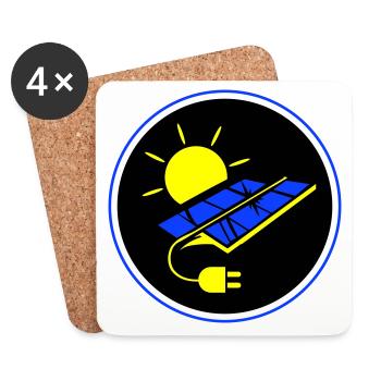 Photovoltaic system symbol solar energy - Coasters (set of 4) - white - Front